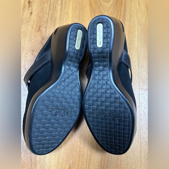 Cole Haan NikeAir Womens Black Leather Suede Wedge Mule Clogs . Sz 6B - Picture 13 of 15